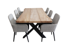 7-teiliges Gartenset | 6 Gartenstühle Pisa | Pohon Gartentisch