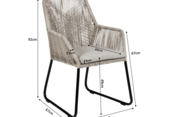 7-teiliges Gartenset | 6 Gartenstühle Mona | Gartentisch Pohon