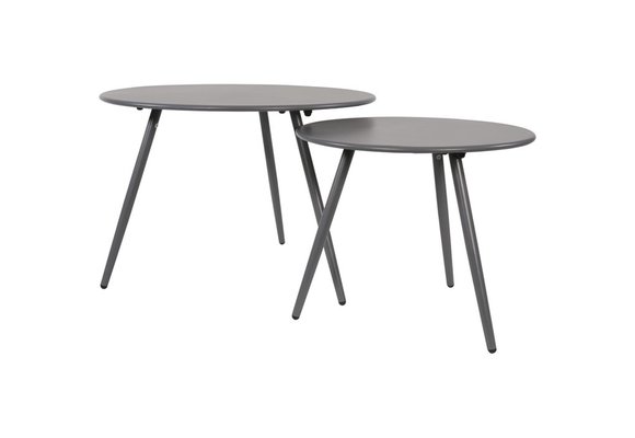 Beistelltisch Rafael ø 45 cm | Blueberry Grau | Metall | Lesli Living