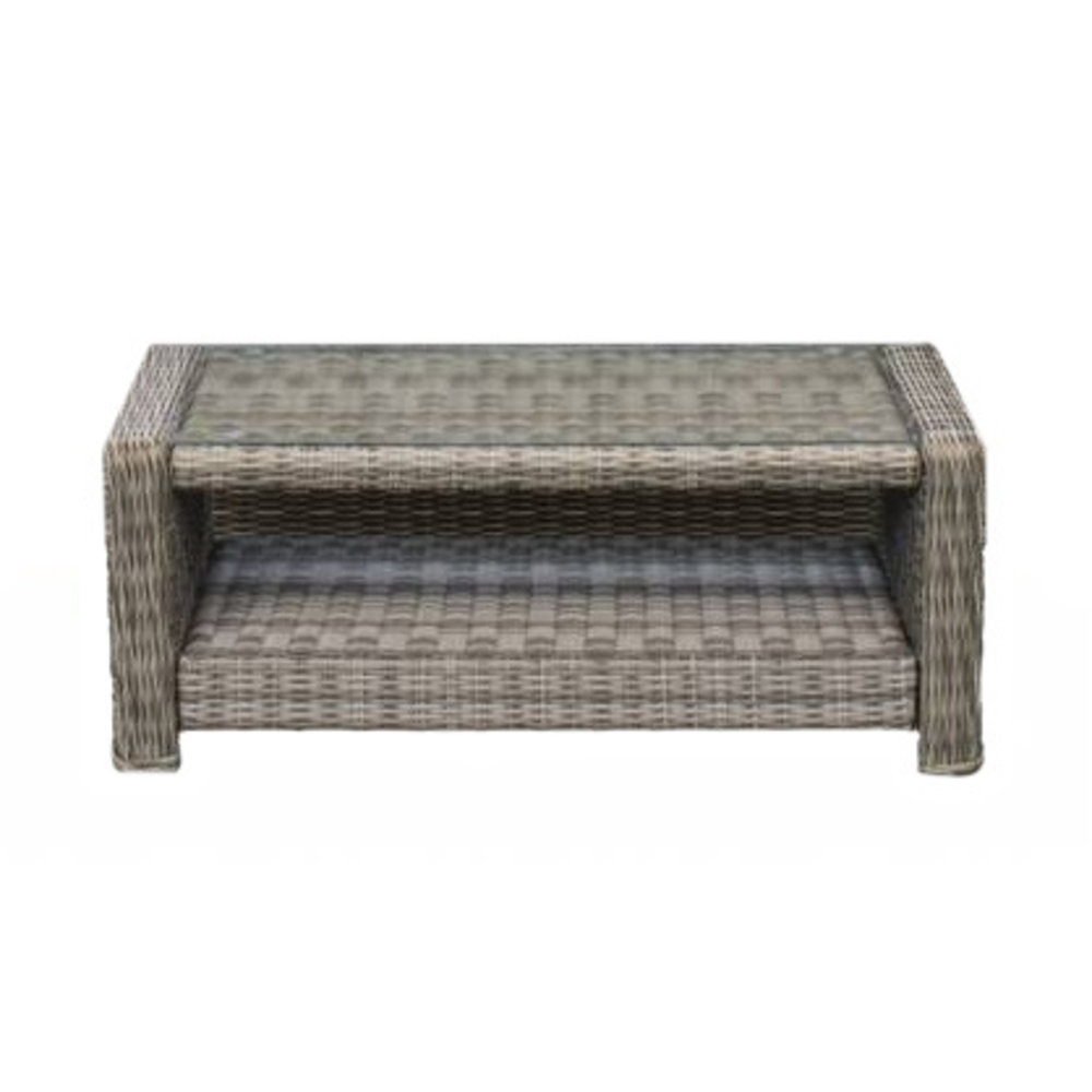 Loungetisch Dublin 110x56cm Aschgrau Rattan & Aluminium
