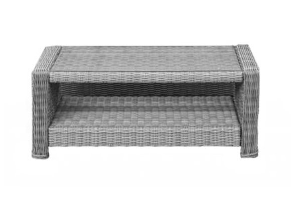 Lounge-Tisch Dublin 110 x 56 cm | Mystic Grau | Rattan & Aluminium