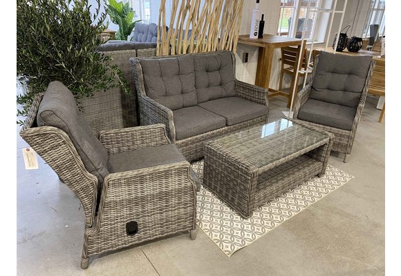 Lounge-Tisch Dublin 110 x 56 cm | Mystic Grau | Rattan & Aluminium