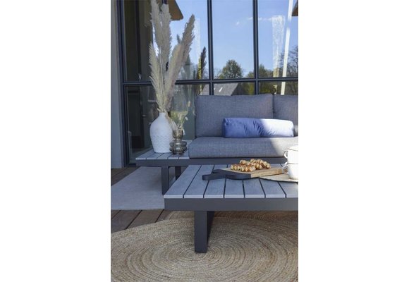 Plattform Lounge-Set Hoedspruit | 4-teilig | Grau | Aluminium & Polywood