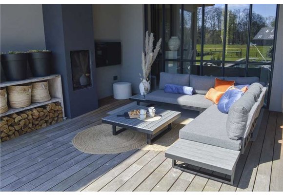 Plattform Lounge-Set Hoedspruit | 4-teilig | Grau | Aluminium & Polywood