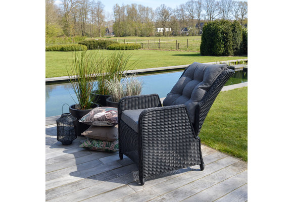 7-teiliges Gartenset | 6 verstellbare Dublin Gartenstühle | Limasol Gartentisch | ø 150 cm