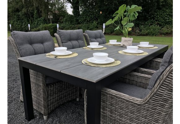 5-teiliges Gartenset | 4 Pisa Gartenstühle  |  Limasol Gartentisch 160 cm