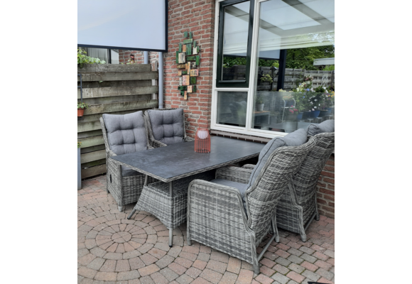 7-teiliges Gartenset | 6 verstellbare  Gartenstühle Dublin | Dublin Gartentisch 180 cm