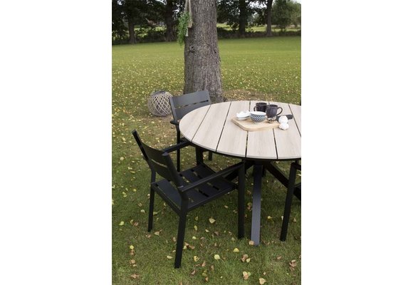 5-teiliges Gartenset | 4 Dublin Gartenstühle  | Limasol Gartentisch | ø 120 cm