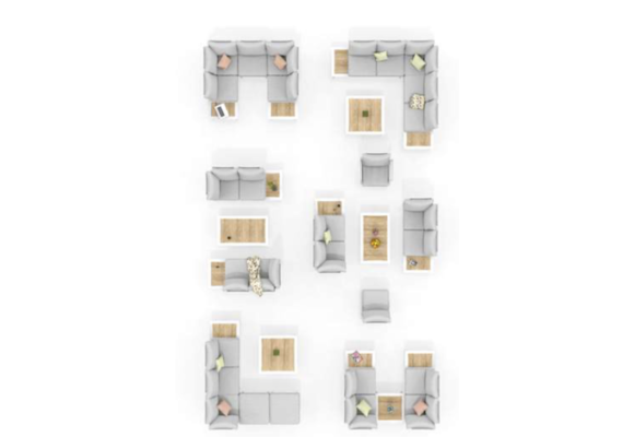 Plattform Lounge-Set Hoedspruit | 4-teilig | Grau | Aluminium & Polywood