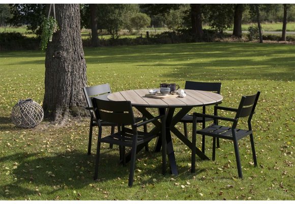 7-teiliges Gartenset | 6 Delia Gartenstühle | Limasol Gartentisch | 220 cm | Oval