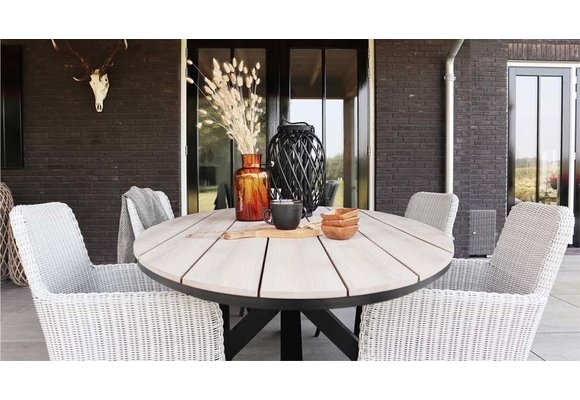 7-teiliges Gartenset | 6 Delia Gartenstühle | Limasol Gartentisch | 220 cm | Oval