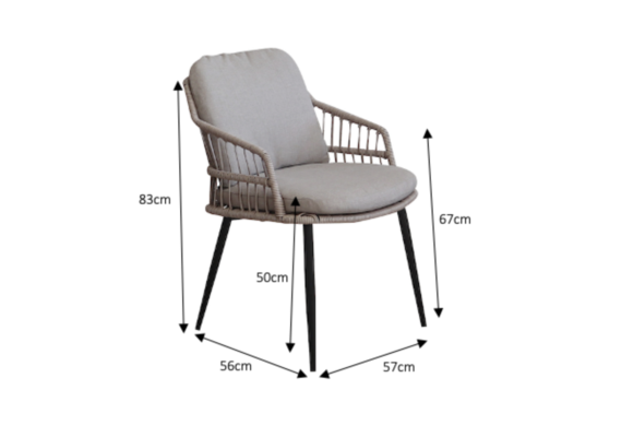 5-teiliges Garten-Set | 4 Isabel Stühle | Limasol Gartentisch | 180 cm