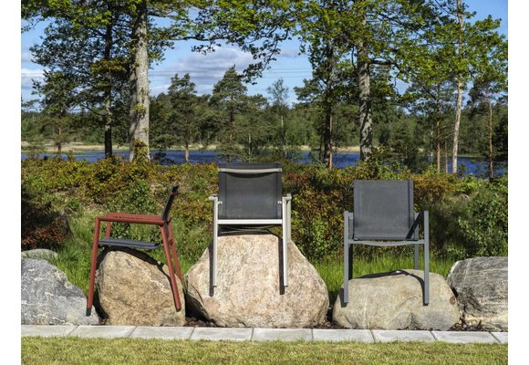 Stapelbarer Gartenstuhl | Delia | Textil | Anthrazit