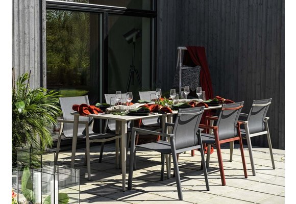 Stapelbarer Gartenstuhl | Delia | Textil | Khaki