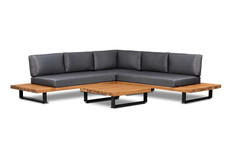 Ecklounge-Set Barstano | Akazienholz und Aluminium