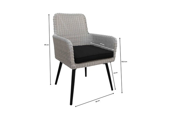 Dining-Gartenstuhl | Pisa | Weiß | Rattan