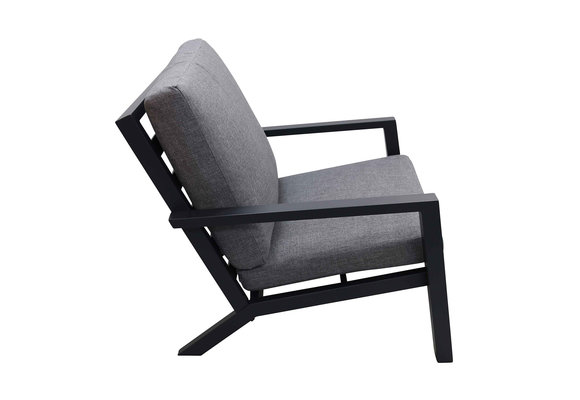Lounge-Sessel Bezano | Mattschwarz / Grau | Aluminium