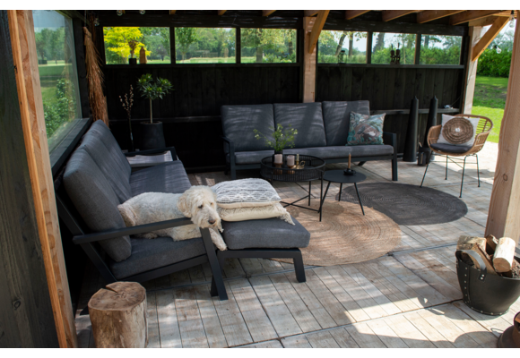 Lounge-Sessel Bezano | Mattschwarz / Grau | Aluminium