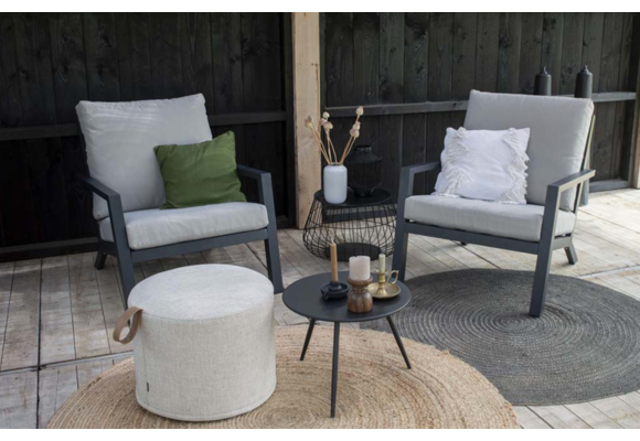 Lounge-Sessel Bezano | Mattschwarz / Grau | Aluminium