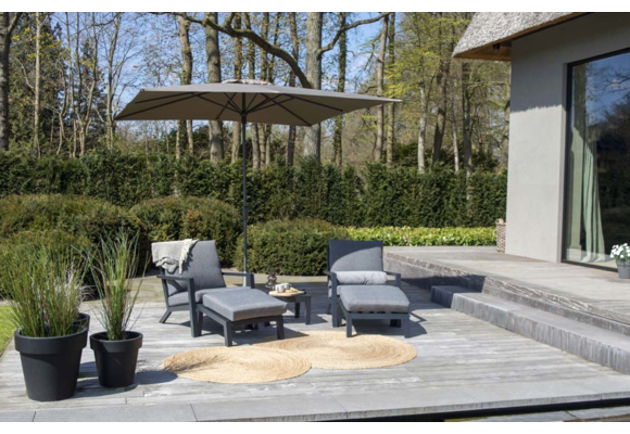 Lounge-Sessel Bezano | Mattschwarz / Grau | Aluminium