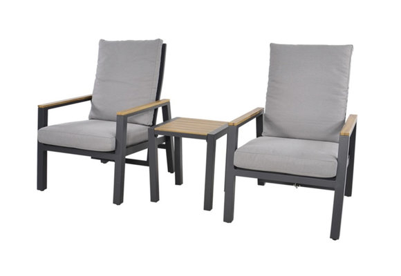 Duo Lounge-Set Coda | Aluminium | Charcoal | Lesli Living
