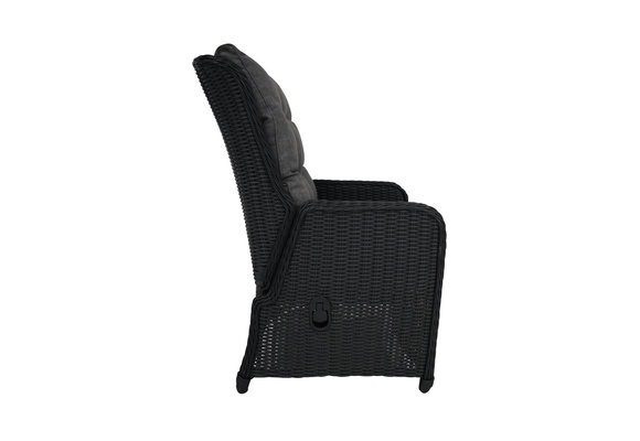 Verstellbarer Gartenstuhl | Dublin | Schwarz | Rattan