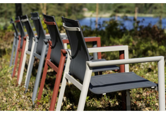 Stapelbarer Gartenstuhl | Delia | Textil | Anthrazit