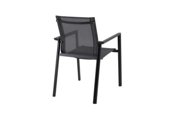 Stapelbarer Gartenstuhl | Delia | Textil | Schwarz