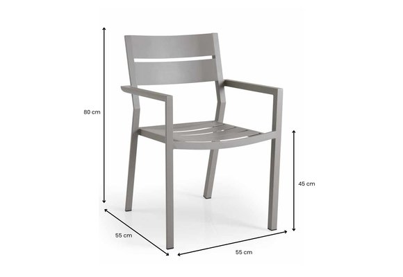 Stapelbarer Gartenstuhl | Delia | Khaki | Aluminium