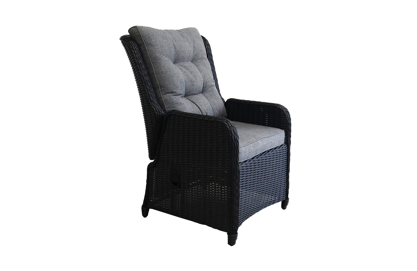 4 Jahreszeiten Gartenmöbel Verstellbarer Gartenstuhl | Dublin | Schwarz | Rattan