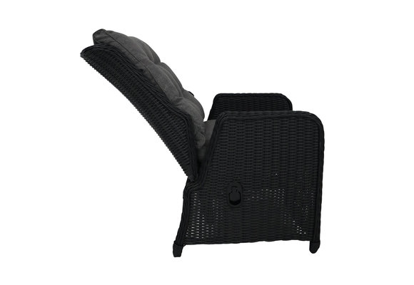 Verstellbarer Gartenstuhl | Dublin | Schwarz | Rattan