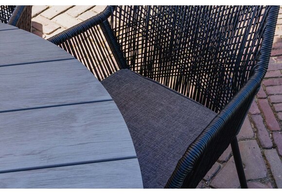 Runder Gartentisch Limasol ø 120 cm  | Polywood  & Aluminium | Grau