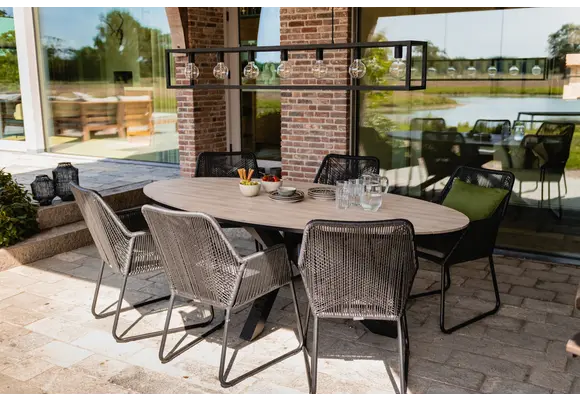 Ovaler Gartentisch | Limasol 220 x 115 cm | Polywood & Aluminium | Holz