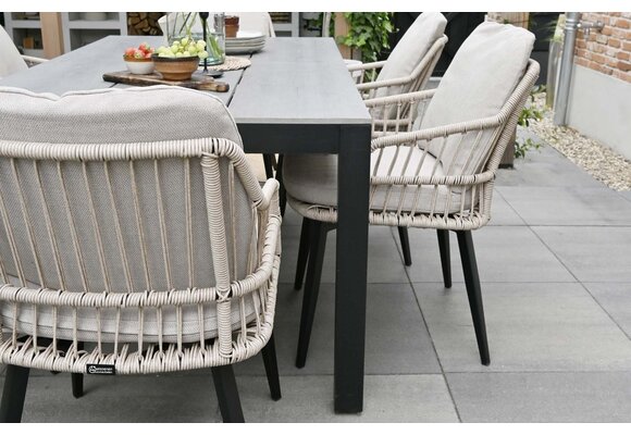 Gartentisch Limasol 225 x 100 cm | Polywood & Aluminium | Grau