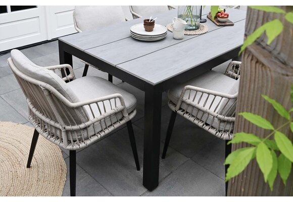 Gartentisch Limasol 180 x 100 cm | Polywood & Aluminium | Grau