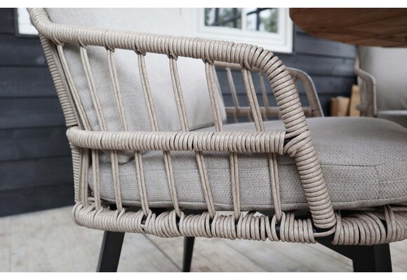Dining-Gartenstuhl Isabel | Sand / Schwarz | Rope