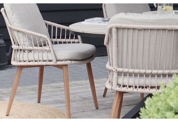 Dining-Gartenstuhl Isabel | Sand/ Holz | Rope
