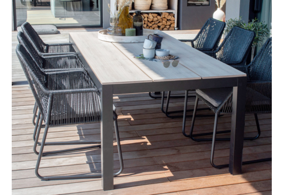 5-teiliges Garten-Set | 4 Isabel Stühle | Limasol Gartentisch | 180 cm