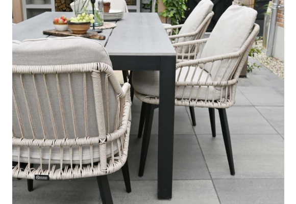 5-teiliges Garten-Set | 4 Isabel Stühle | Limasol Gartentisch | 180 cm