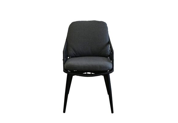 Dining-Gartenstuhl Isabel | Schwarz/Grau | Rope