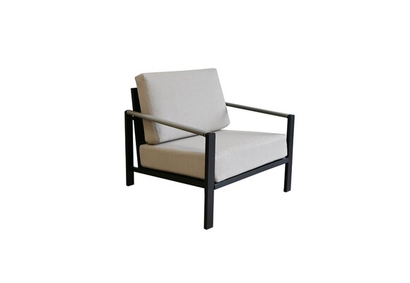 Lounge-Sessel Nosso | Aluminium & Textil | Schwarz/Sand