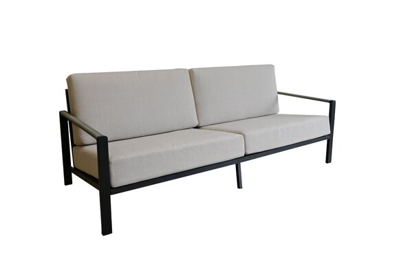 Lounge-Sofa Nosso | 3-Sitzer | Aluminium & Textilien | Schwarz / Sand
