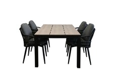 5-teiliges Garten-Set | 4 Gartenstühle Isabel | Limasol Gartentisch | 160 cm