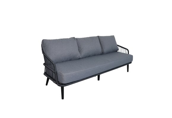 3-Sitzer Lounge-Sofa | Isabel | Schwarz | Rope
