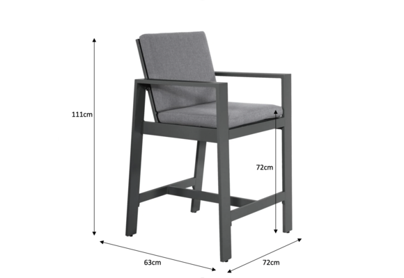 Gartenbar-Set Malibu | Charcoal | Aluminium | Lesli Living