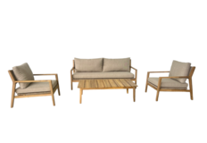 Sessel-Sofa Lounge-Set Felline | inkl. 3-Sitzer-Sofa | Akazienholz