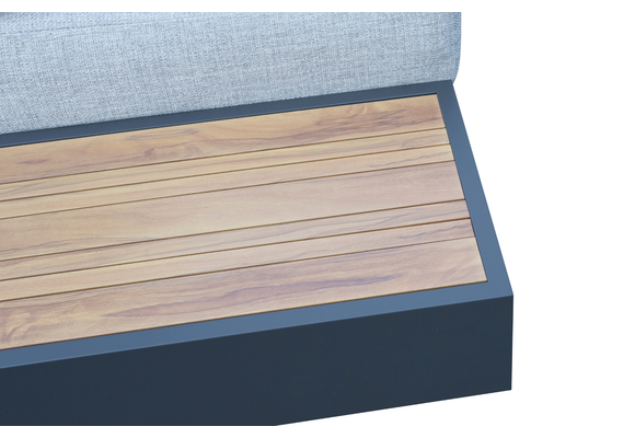 Beistelltisch Fosega | 40 x 77 cm | Mattschwarz / Holz | Aluminium