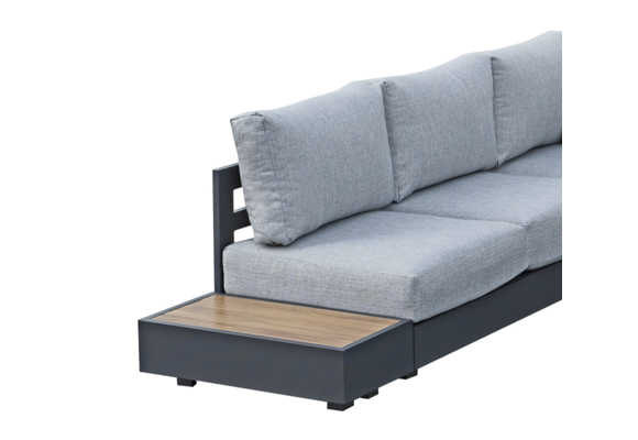 Beistelltisch Fosega | 40 x 77 cm | Mattschwarz / Holz | Aluminium