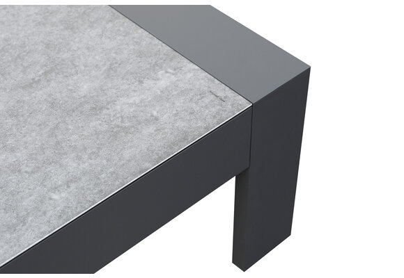 Lounge-Tisch Fosega | 110 x 60 cm | Mattschwarz | Aluminium & Keramik