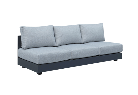 Ecklounge-Sofa Fosega | 2-teilig | Mattschwarz / Steingrau | Aluminium